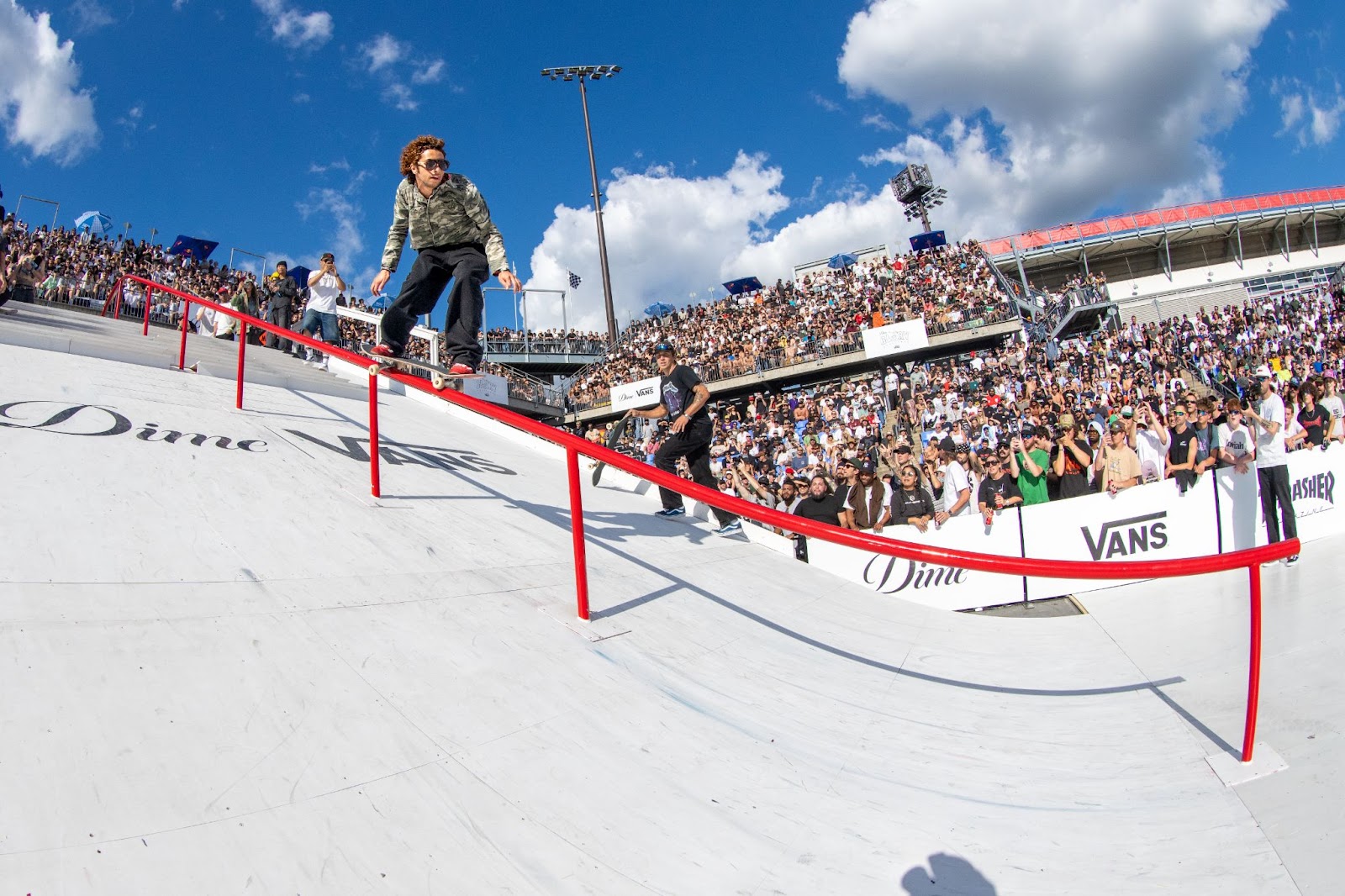 Max Wasungu grinding the big rail.